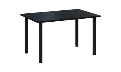 CRTR 120 jídelní stůl, kovová podnož černá, deska 25 mm, 1194x800 mm, černá